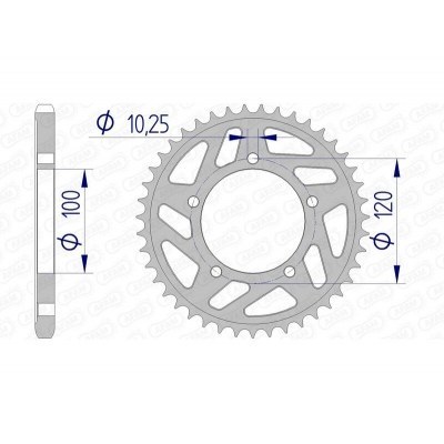 Corona AFAM aluminio 36802 - Paso 525 36802-41