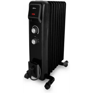 Radiador de aceite Jata JCRA2392, 2.000 W, 9 elementos, 3 potencias, termostato regulable, negro