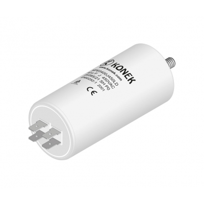 Condensador MOTOR 40uF 450Vac FASTON + M8 Medidas 110x50mm KONEK