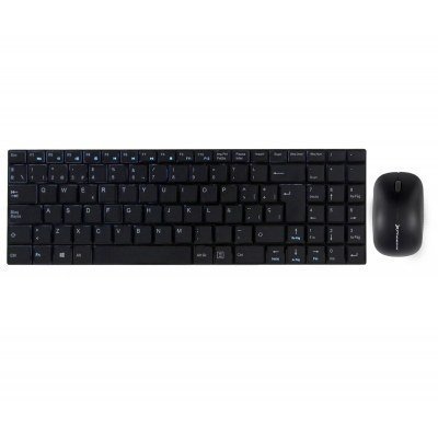 Combo teclado multimedia phoenix español ultra fino negro + raton inalambrico phoenix 2.4ghz 1000 - 2000 dpi negro
