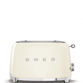 Tostador Smeg TSF01CREU, 2 ranuras cortas, 950W, crema