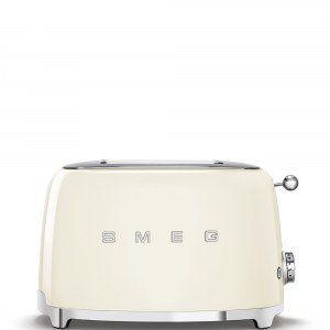 Tostador Smeg TSF01CREU, 2 ranuras cortas, 950W, crema