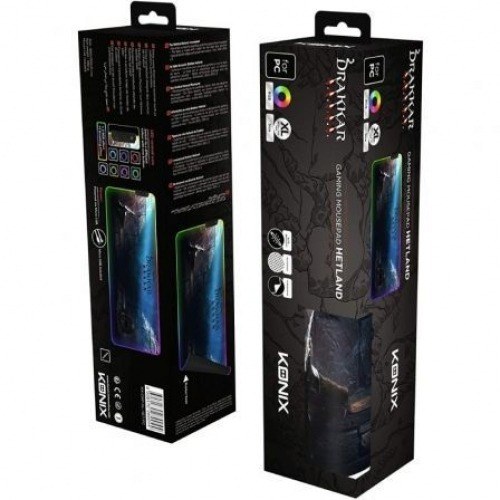 Alfombrilla Konix Drakkar Prime RGB XL Hetland con Iluminación LED/ 800 x 300 x 3mm
