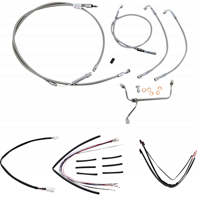 Kit completo de cable de manillar/línea de freno en acero inoxidable trenzado BURLY BRAND B30-1153