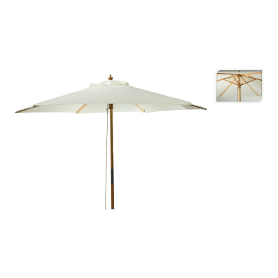 Parasol con mango de madera ø2,6 x 2,2 m