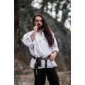 Típica Camisa medieval de cuello alto con cordones 