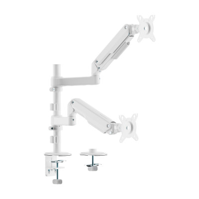 AISENS - SOPORTE DE MESA ECO CONTRAPESO GIRATORIO E INCLINABLE PARA MONITOR/TV 9KG (3 PIVOTES, 2 BRAZOS) DE 17-32, BLANCO