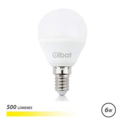 Elbat Bombilla LED G45 6W 500LM E14 Luz Calida - 3000K - Color Blanco