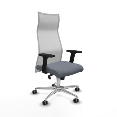 Albacete malla sincro malla blanca bali gris brazos 2D base aluminio ruedas 65mm engomadas