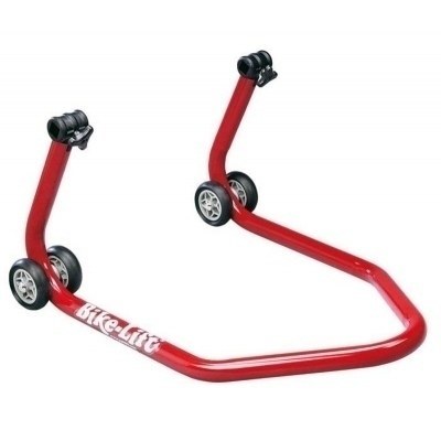 Caballete trasero BIKE LIFT universal rojo con soportes de goma en L 892040