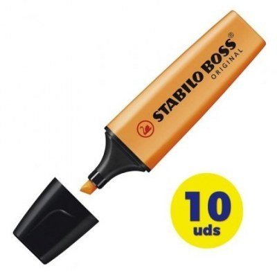 Caja de Marcadores Fluorescentes Stabilo Boss Original/ 10 unidades/ Naranjas