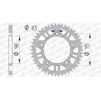 Corona AFAM aluminio ultraligera autolimpiable 72101 - Paso 420 72101+48