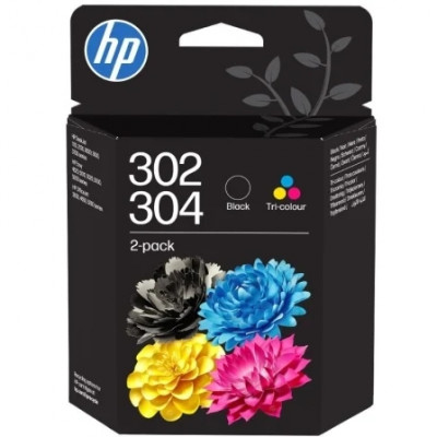HP 302/304 Pack de 2 Cartuchos de Tinta Original Negro y Color - B82L1AE