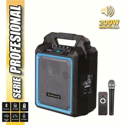 Coolsound Pro 200 Altavoz Autoamplificado Bluetooth 200W 6.5 60W RMS con Bateria - USB, SD, Entrada Mic. Jack 6.3mm - 1 Microfono Serie Pro Cool - Autonomia hasta 3.5h - Asa de Transporte - Mando a D