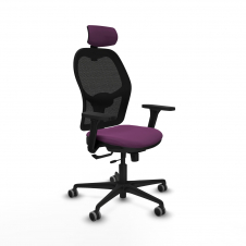 Piqueras y Crespo Jorquera traslack malla negra similpiel morado brazos 3D base nailon cabecero 2D ruedas 65mm engomada