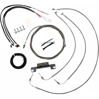 Kit completo de cable de manillar/línea de freno en acero inoxidable trenzado LA CHOPPERS LA-8056KT2-08