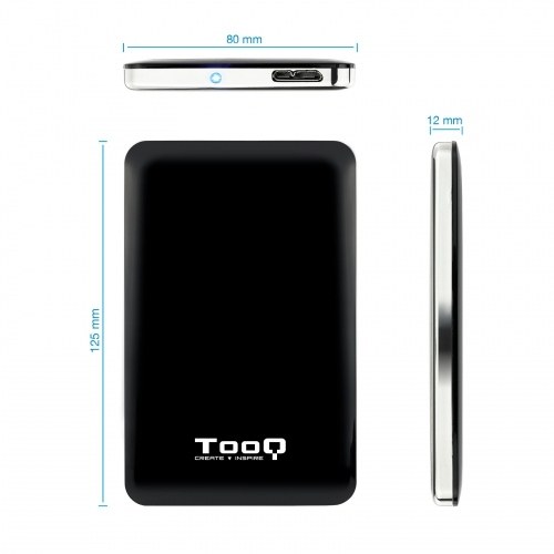 Caja externa tooq tqe - 2538b para hdd 2.5pulgadas 9.5mm sata usb 3.0 - 3.1 negro