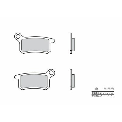 Pastillas de freno sinterizadas de competición Brembo 07GR69SX 07GR69SX