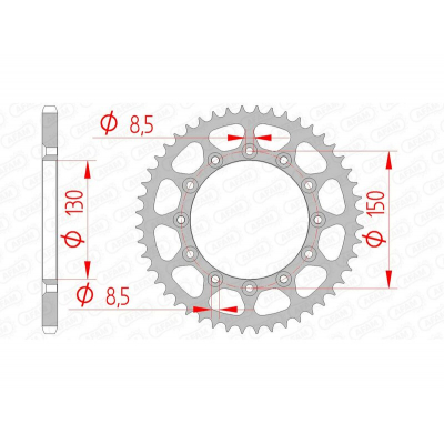 Corona AFAM acero estándar 12323 - Paso 520 12323-50