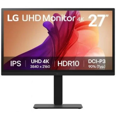 Monitor Profesional LG UltraFine 27BA45U-B 27/ 4K/ Regulable en altura/ Negro