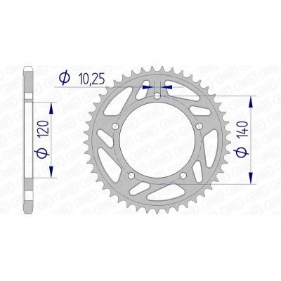 Corona AFAM aluminio 15605 - Paso 520 15605-44