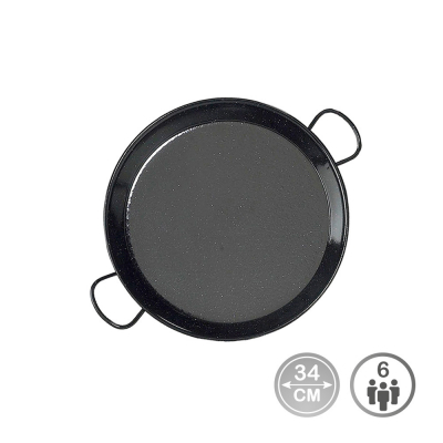 Paellera tradicional de acero esmaltado ø34 cm (6 personas)