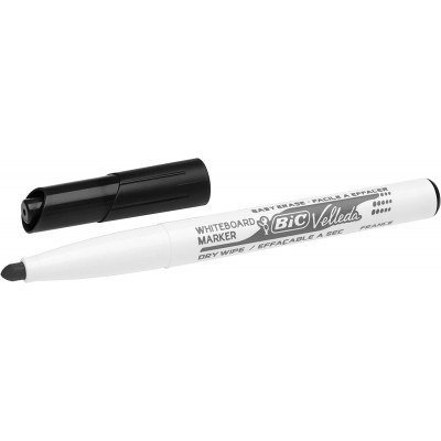 Bic Velleda 1741 Marcador para Pizarra - Punta de 4.5 mm - Trazo 1.4mm - Tinta con Base de Acetona - Borrado Optimo - Larga Duracion - Color Negro