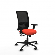 Piqueras y Crespo Zulema sincro malla negra bali naranja oscuro brazos 2D base nailon ruedas 65mm nailon