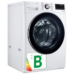 Lavadora inteligente LG F0P3CYV2W, 20kg, 1000rpm, clase B, 62 kWh año, 74dB, motor Inverter AI Direct Drive, Vapor, WiFi, blanco