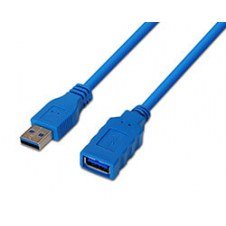 Cable Aisens Usb-a/m A Usb-a/h 1m Azul