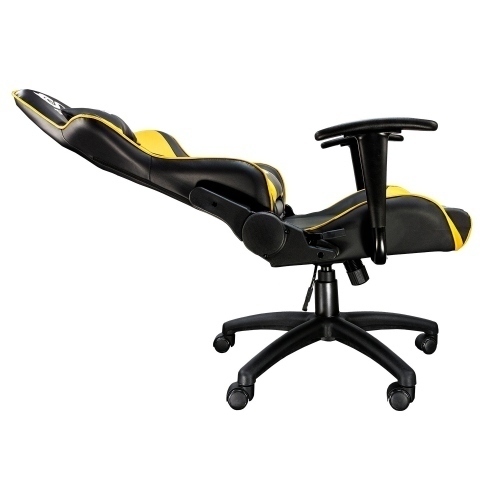 Talius silla Gecko V2 gaming negra/amarilla, brazos fijos, butterfly, base nylon, ruedas nylon, gas