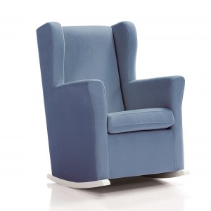 Sillón de lactancia tapizado en tela · SOGNO Blue denim · Alondra