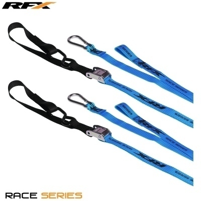 Correas de amarre RFX serie Race 1.0 (azul/negro) con bucle adicional y clip de mosquetón FXTD3000055BU