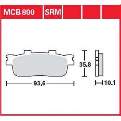 Pastillas de freno sinterizadas scooter serie SRM TRW MCB800SRM
