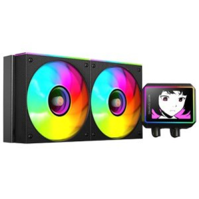 SISTEMA DE REFRIGERACION LIQUIDA MARS GAMING MLVISIONII240 NEGRO 2x120mm ARGB TPD 500W PANTALLA LCD
