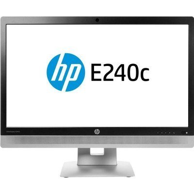 Monitor Reacondicionado LED HP E240c 23.8\ FullHD / Multimedia / Webcam / HDMI / VGA / DP / Negro-Plata / Grado B