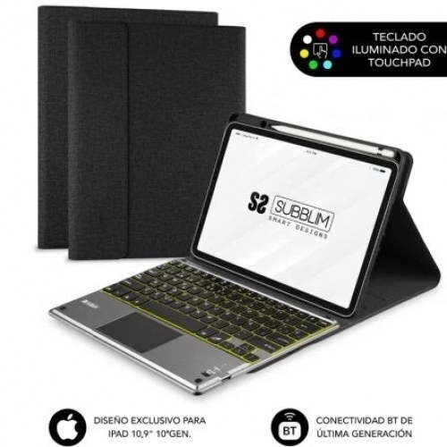 Funda con Teclado Subblim KeyTab Pro BT para Tablet iPad 10.9 10a Gen/ Negra