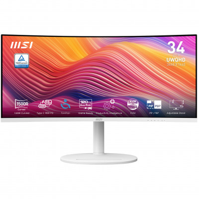 MSI Modern MD342CQPW pantalla para PC 86,4 cm (34) 3440 x 1440 Pixeles UltraWide Quad HD Blanco