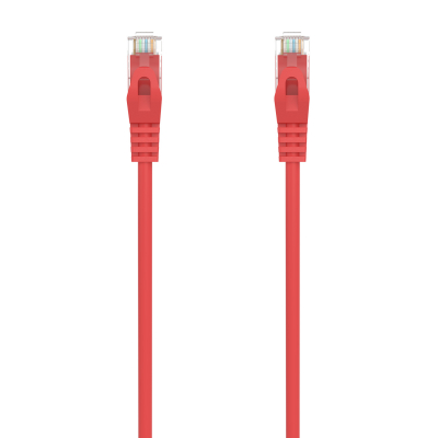 Cable de Red Latiguillo RJ45 LSZH Cat.6A 500 Mhz UTP AWG24, Rojo, 0.5M