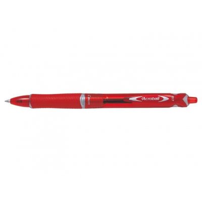 Pilot BeGreen Boligrafo de Bola Retractil Acroball - Recargable - Fabricado con Plastico Reciclado - Punta Redonda 0.7mm - Trazo 0.25mm - Grip Ergonomico - Color Rojo