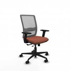 Piqueras y Crespo Haches traslack malla gris bali marr?n brazos 2D base nailon ruedas 65mm nailon