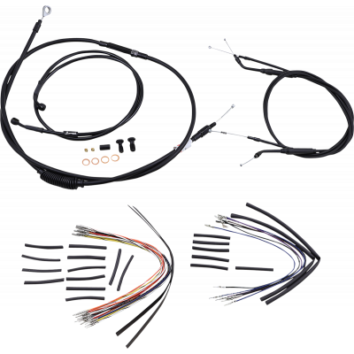 Kit completo líneas/cables en vinilo negro para manillar Ape Hanger BURLY BRAND B30-1034