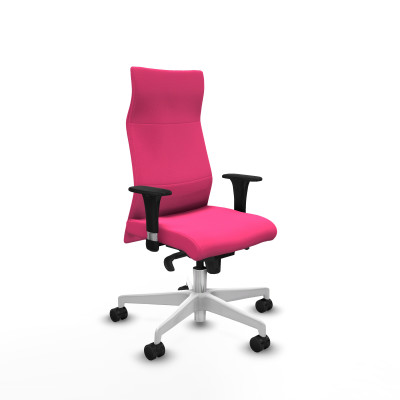 Albacete XL sincro similpiel rosa brazos 1D base blanca ruedas 65 mm nailon