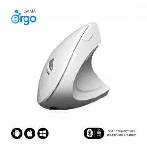 Ratón Subblim GLIDE ERGO DUAL, inalámbrico, Bluetooth, a batería, blanco