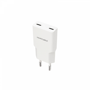 Nanocable CARGADOR 2xUSB-C/PD 20W, BLANCO