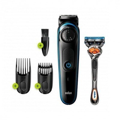 Barbero cortapelos braun bt3240 + gillete fusion 39 ajustes - barba - lavable - control giratorio