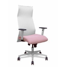 Piqueras y Crespo Sillón Sahuco blanco bali rosa brazos blancos base blanca ruedas parque 65mm