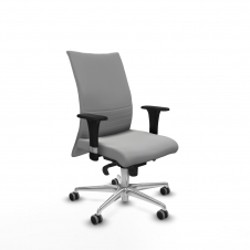 Piqueras y Crespo Albacete confidente sincro similpiel gris claro brazos 1D base aluminio ruedas 65mm engomadas