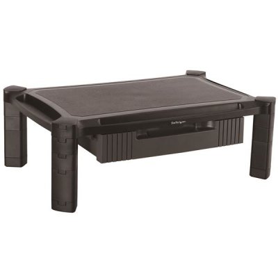 Base con Cajón para Monitor - de Altura Ajustable con Columnas Apilables - con Soporte para Pantallas hasta 32 Pulgadas