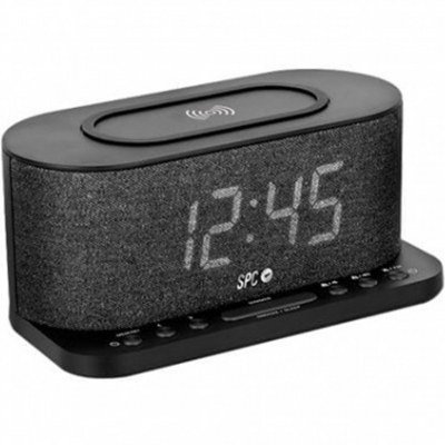 Radio despertador spc gisli negro pantalla led - 2xalarmas - radio fm - m.sleep - carga wireless
